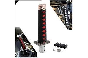 Ryanstar Katana Shift Knob Samurai Sword Gear Shifter Metal Weighted with Adapters Universal fit Compatible with 5 Speed or 6