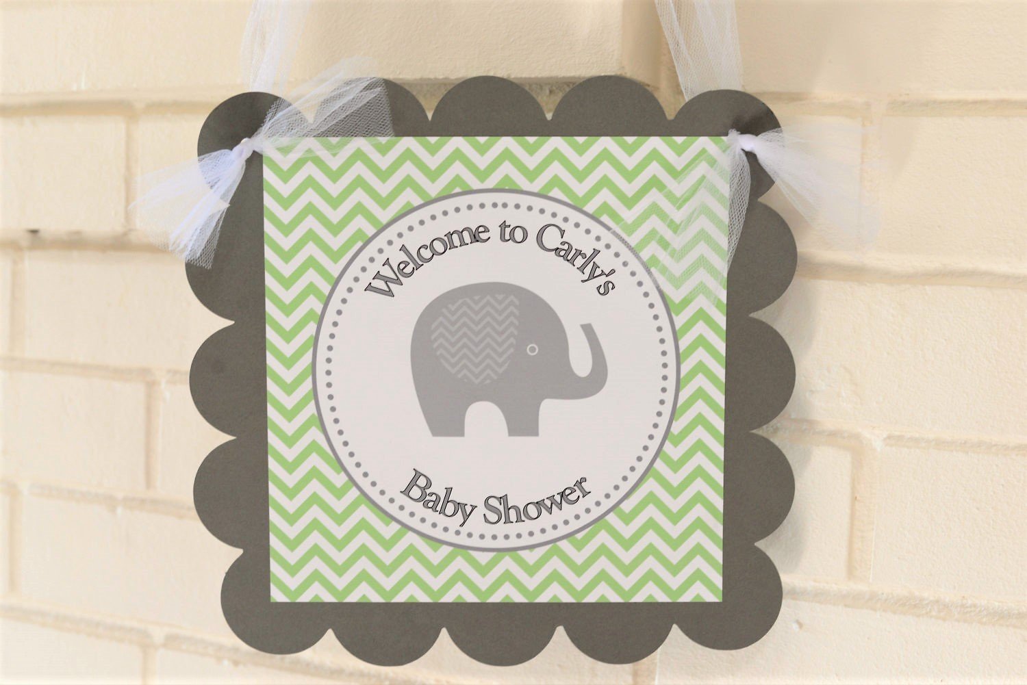 Amazon Com Mint And Gray Welcome Baby Elephant Baby Shower Banner