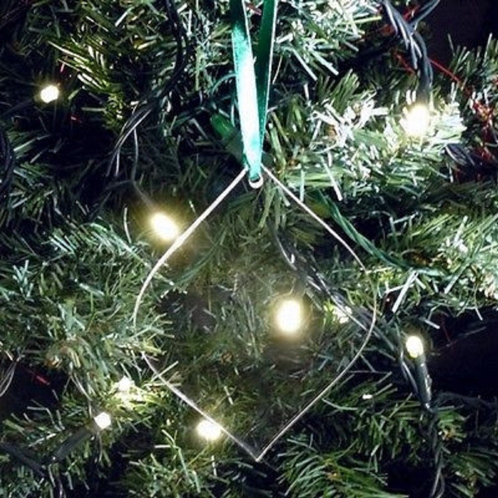 Super Cool Creations Diamond Bauble Clear Christmas Tree Decorations - Pack of 10