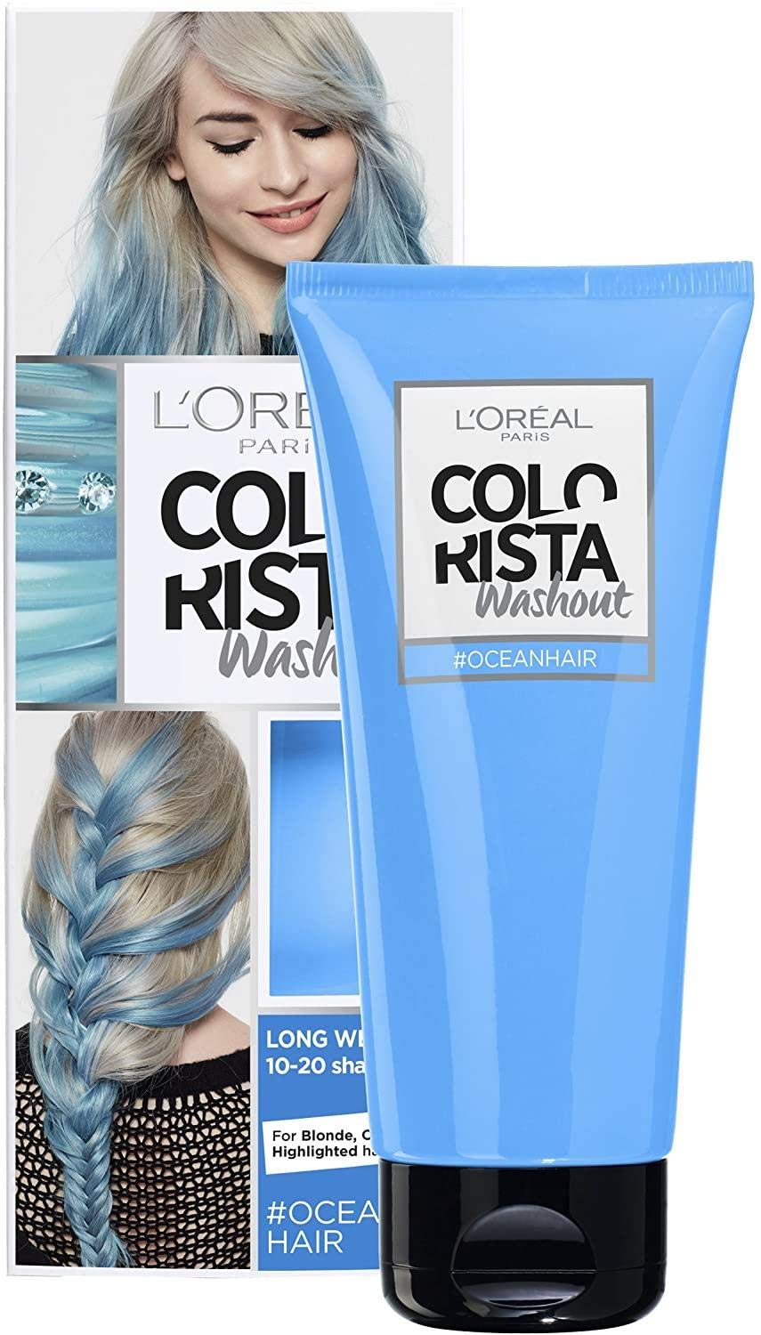 L'Oreal Paris Colorista Washout Ocean Blue Neon Semi-Permanent Hair Dye 80ml