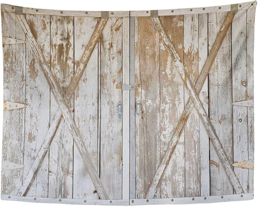 Amazon Com Emvency Tapestry White Distressed Wood Barn Door