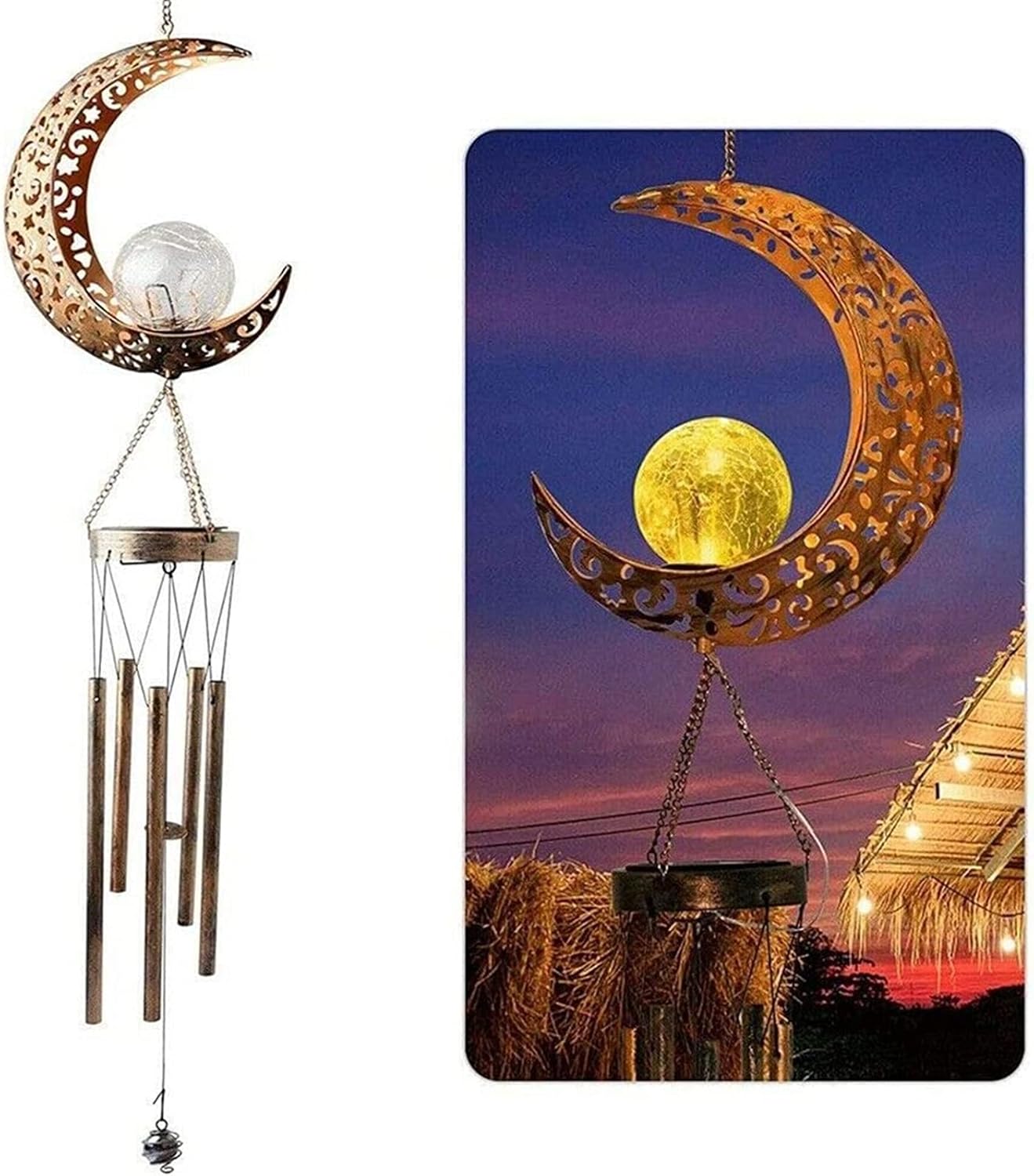 Solar garden wind chimes Solar Wind Chimes, Romantic Color Changing LED