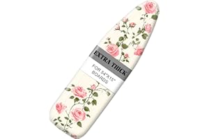 SEEWAN Ironing Board Cover 15"x54", Standard Size Replacement Iron Board Covers with Thick Padding, Heavy Duty Non-Slip Board Cover Fitted with Elastic Edges and Velcro Straps