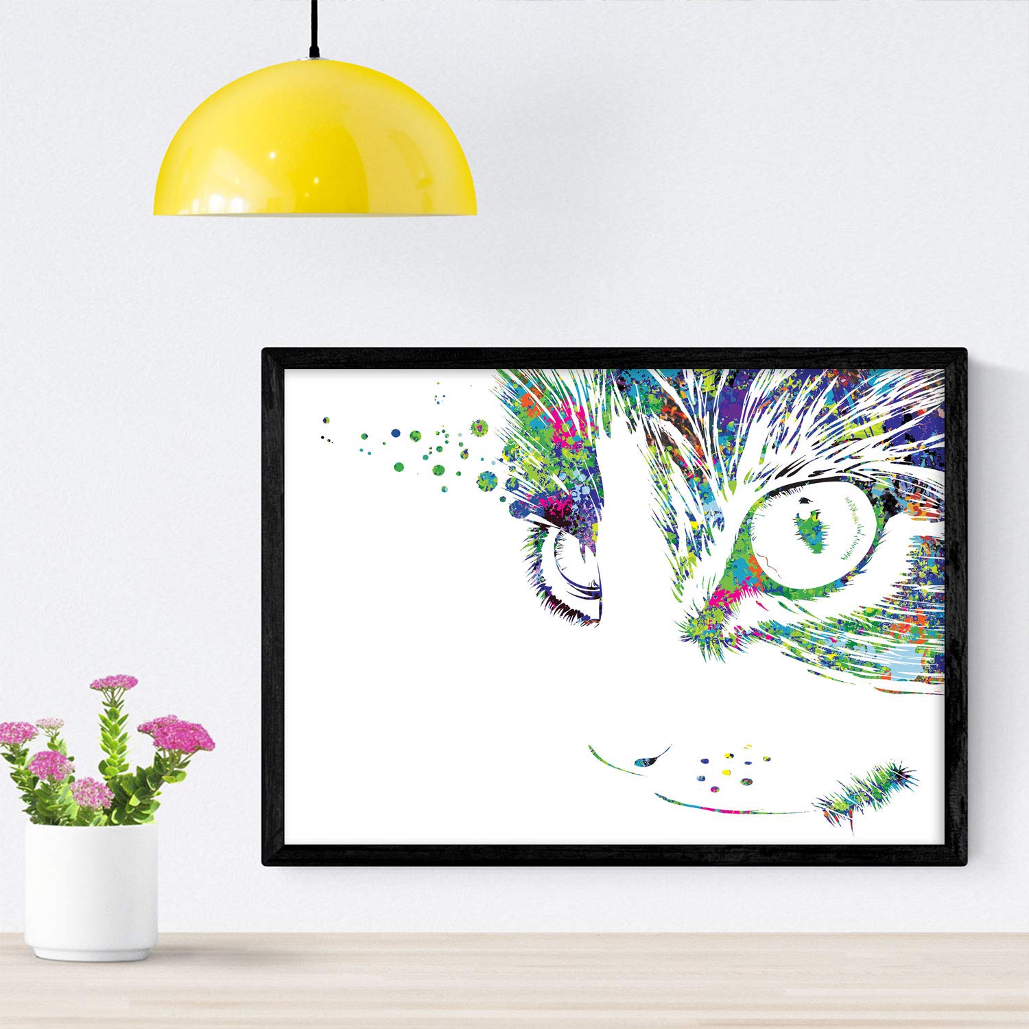 Nacnic Cat Poster Watercolor style. Mix with watercolor style sheets for interior decoration. A4 size
