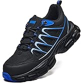 Steel Toe Shoes for Women Men Wide Non Slip Composite Work Sneakers Indestructible Comfortable Safety Tennis Shoes Lightweight Breathable Construction Sneakers Puncture Proof Ergonomic Design