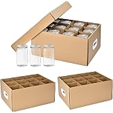 PPXHFV 3 Pcs Canning Jar Storage Boxes, Fits 32 oz Regular or Wide Mouth Jars, 12 Cells, Mason Jar Organizer