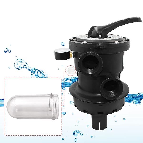 TIROAR SP0714T TOP-MOUNT MULTI PORT VALVE COMPATIBLE WITH HAYWARD VARIFLO,REPLACEMENT FOR HAYWARD ABOVE-GROUND PRO OR VL 210 SERIES SAND FILTER,1-1/2 SEVEN POSITION CONTROL VALVE,BLACK
