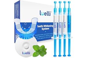 Luelli Teeth Whitening Kit, Teeth Whitening Gel 35% Carbamide Peroxide with UV LED Light Set