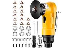 AIERPO 2 in 1 Pneumatic Chamfering Tool - Mini Air Chamfer Tool for C & R Deburring, 45° Arc Corner Beveling Machine for Metal, Acrylic, Wood (Yellow)