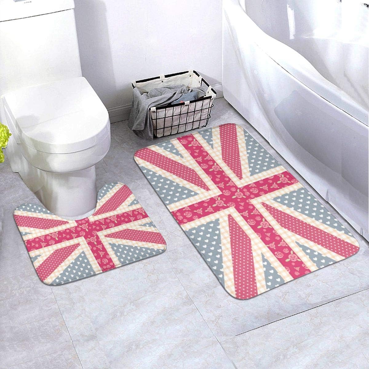 Amazon Com Pink Uk 2 Piece Bathroom Rug Set Non Slip Bath Mats And Contour Bath Rug Combo Home Kitchen