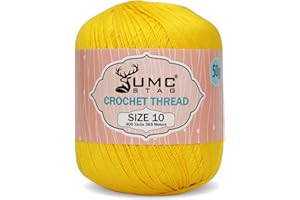 UMC STAG Size 10 Crochet Thread | 100% Combed Mercerized Cotton | Oeko-TEX Certified | 50g Ball 400 Yards | Ideal for Lace, T