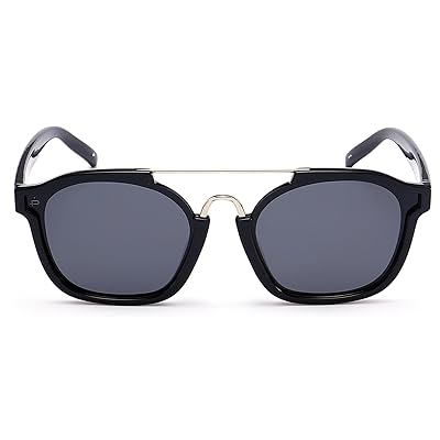 KUGUAOK Gafas De Sol Retro Rectangulares Para Mujeres Y Hombres, Vintage, Pequeñas, Cuadradas, Protección UV, 2 Pack Negro, 2 Unidades