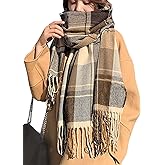 Mocasor Women's Plaid Blanket Scarf Fall Winter Soft Warm Large Lattice Shawl Wraps Big Tartan Scarves for Ladies