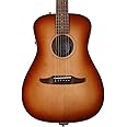 Fender Malibu Classic Acoustic Electric Guitar, Aged Cognac Burst, Pau Ferro Fingerboard, with Gig Bag