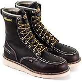 Thorogood 1957 Series 8” Waterproof Work Boots for Men - Full-Grain Leather with Moc Toe, Comfort Insole, and Slip-Resistant Wedge Outsole; EH Resistant