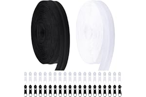 DOITEM 11 Yards Nylon Coil Zipper by The Yards, #3 Bulk Zippers for DIY Sewing Craft Bags with Replacement 20PCS Sliders (Black and White, #5)