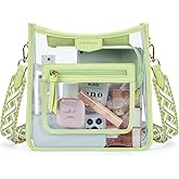 Missnine Clear Crossbody Bags for Women Stadium Approved Clear Purse for Concert Transparent Plastic Bag with Guitar Strap