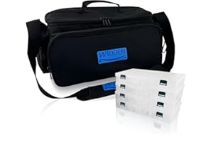 WIDDEN Fishing Tackle Bag with 4 * 3600 Tackle Boxes, Waterproof Fishing Bags for Saltwater or Freshwater, Tackle Box Organizers and Storage, Fishing Tackle Storage Bags & Wraps Padded Shoulder Strap