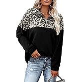 Magritta Womens Sweatshirt Casual Loose Fit Waffle Knit Half Zip Pullover Long Sleeve Lapel Tops