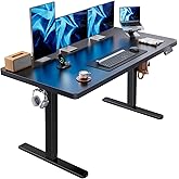 HUANUO 60 x 30 Inch Large Electric Standing Desk, Brushless Motor, Black | 30 Inch Deep Desktop, 220 lb Capacity, 4 Memory Presets, Cable Tray, Dual Hooks, Height 27.9&ndash;46.5 Inch; Ships In 2 Packages