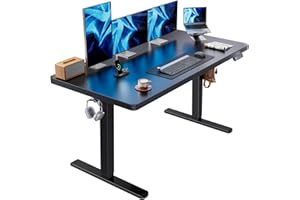 HUANUO 60 x 30 inch Large Standing Desk, Powerful Brushless Motor Large Height Adjustable Table, 4 Memory Preset Stand Up Work Station Sit Stand Desk, Home Office with Thick T-Shaped Frame