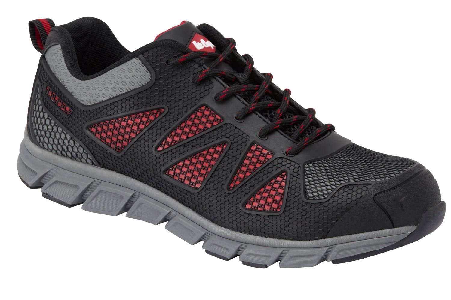 Lee Cooper Workwear Mens Lightweight Sports Trainer Style Safety Steel Toe Anti-Penetration Composite Midsole Work Shoes S1P/SRA, Black/Grey, 11 UK/45 EU