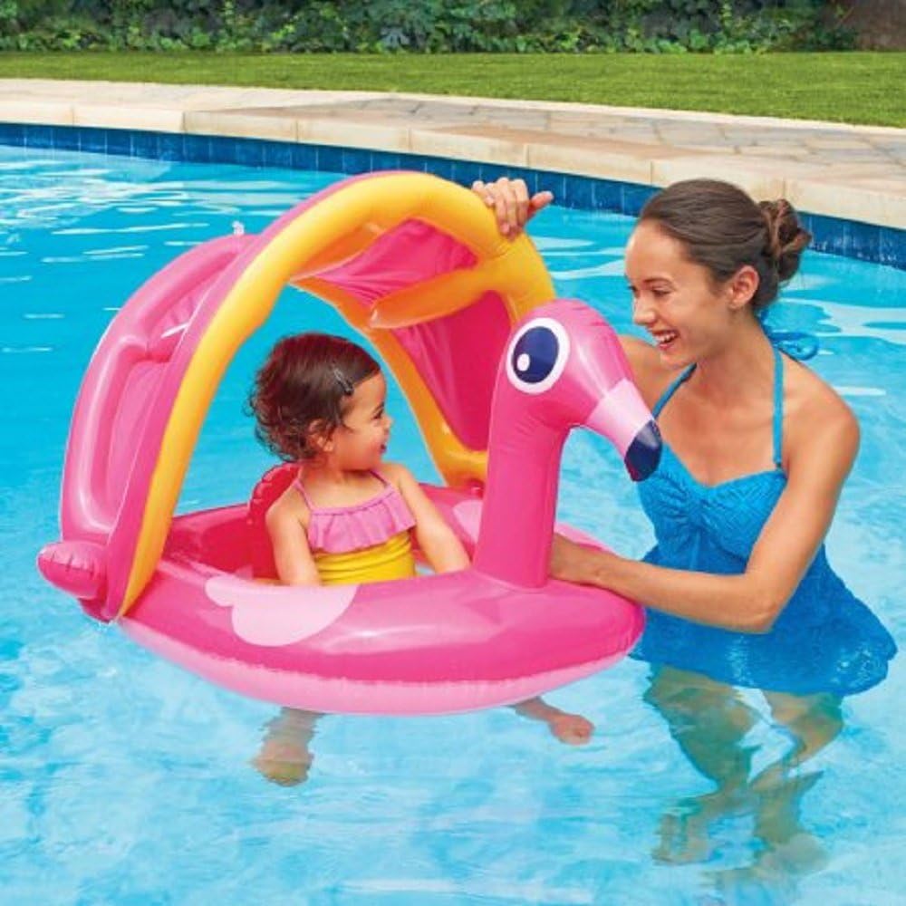 flamingo baby float with canopy
