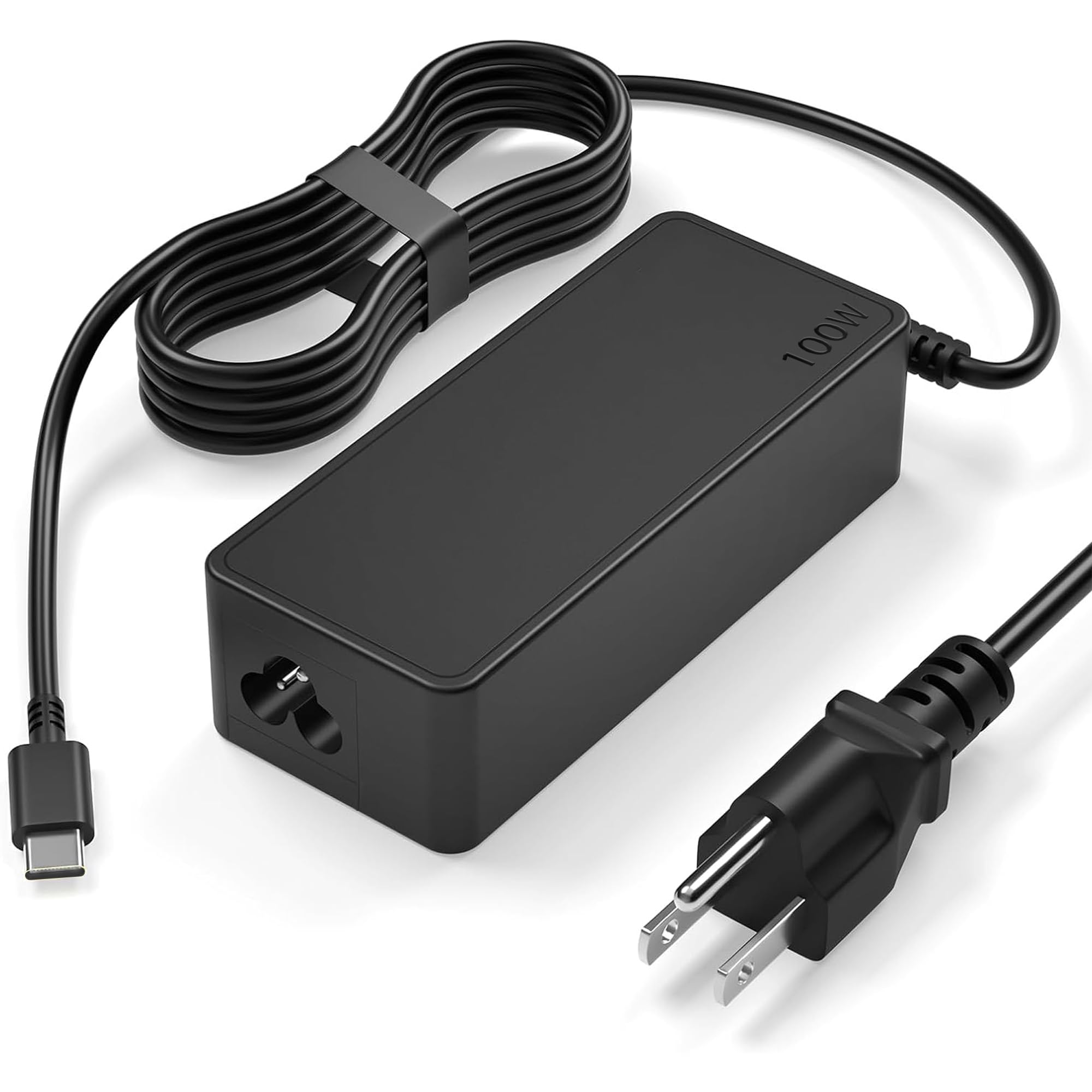 Photo 1 of 100W USB-C Power Adapter Fast Charger, Compatible with MacBook Pro/Air 16, 15, 14, 13 Inch, iPad Pro, Dell, Lenovo, HP, Asus - Universal USB-C Charger