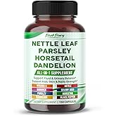PEAKPURY Premium All-in-1 Nettle Leaf, Parsley, Horsetail & Dandelion – Supports Urinary Balance & Hair, Skin, Nail Strength – 150 Capsules