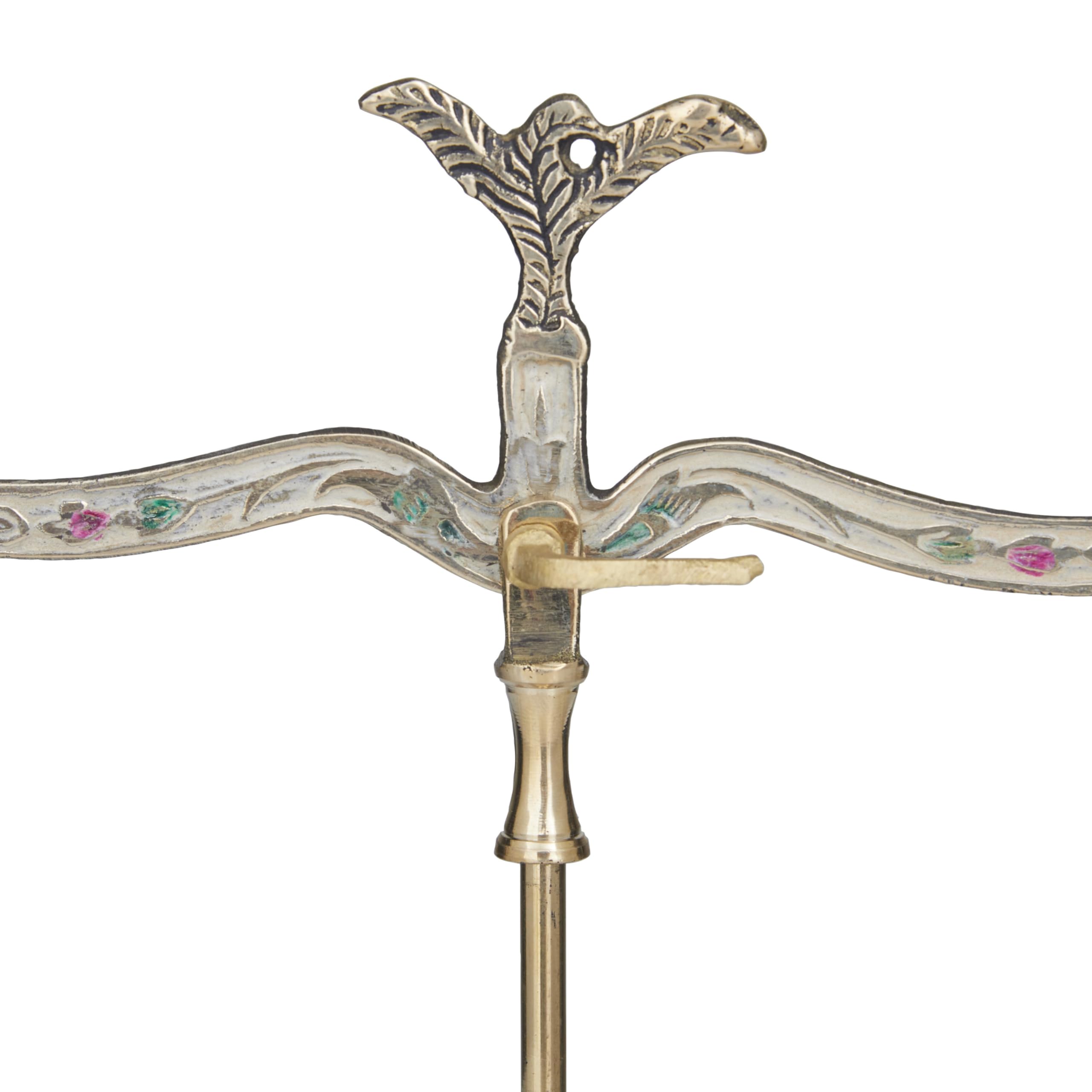 Deco 79 Metal Small Vintage Style Decorative Scales with Red and Green Floral Accents, 12