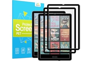 MoKo 2 Pack Screen Protector for 7" Kindle Paperwhite 12th Generation 2024 and Kindle Colorsoft Signature Edition, Anti-Glare Premium PET Protective with Black Frame Matte Screen Protector