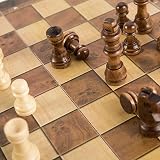 Jsdoin 12" Wooden Folding Chess Set - Portable Travel Kit for Kids Adults view 5