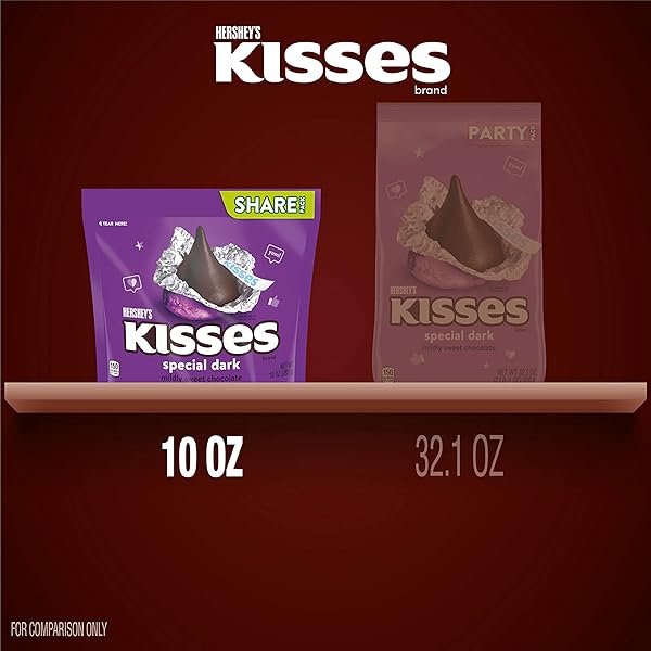 HERSHEY’S KISSES SPECIAL DARK MILDLY SWEET CHOCOLATE, CHRISTMAS CANDY SHARE PACK, 10 OZ