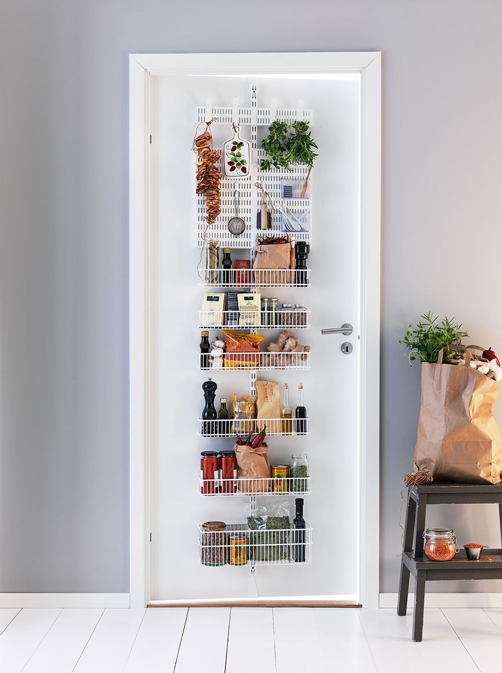 Elfa Door And Wall Rack Pantry Storage White Amazon Co Uk