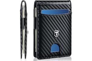 Gostwo Slim Wallet for Men RFID Minimalist Front Pocket Bifold Wallet ID Window Card Case with Money Clip Thin Credit Card Holder Gifts for Him