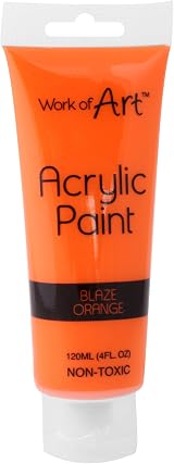 Work of Art Orange Acrylic Paint 120ml - Brand Work of Art