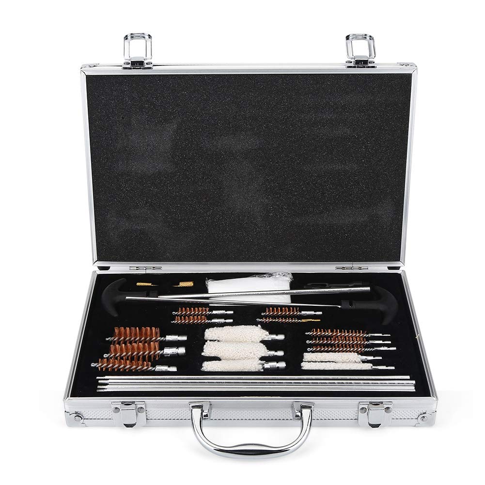 28pcs Gun Cleaning Kit Gun Cleaning Set Gun Cleaning Kit Hunting Shooting Cleaning Brush Set with Aluminum Box