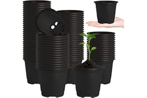 100 PCS 4 Inch Black Plants Nursery Pots Plant Seedling Pots Pot De Fleur Grow Pot Plastic Plant Flower Pots with Drainage Ho