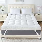 SHOUREN 5 Inch Memory Foam Mattress Topper Queen for Back Pain, Extra Soft Pillow Top Mattress Topper, 2000GSM Fluffy Shredded Memory Foam Filled & Thicked Down Alternative-Lined 80x60x5in