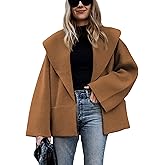 Hooever Women's Shawl Collar Sweater Oversized Cardigan Open Front Fall Winter Cropped Knit Sweater