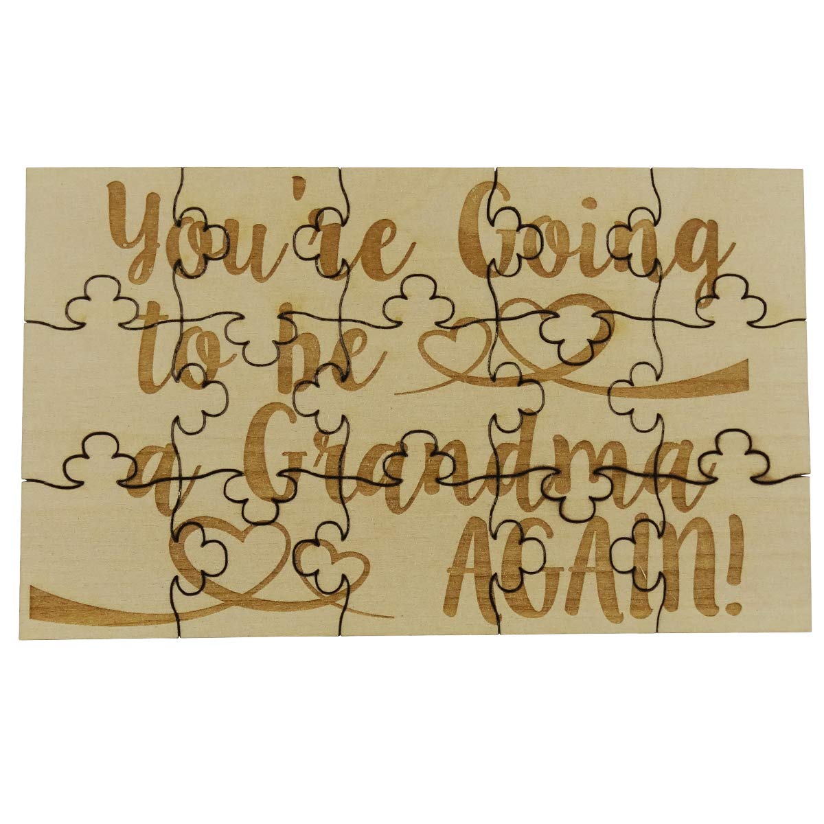 You're Going to Be a Grandma Again - 15 Piece Basswood Jigsaw Puzzle, Surprise Pregnancy Announcement