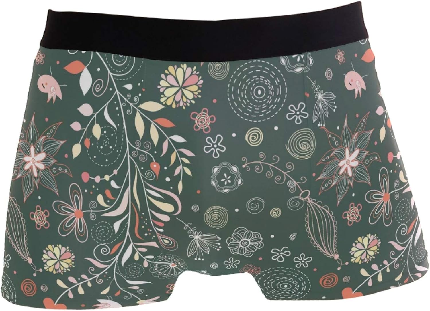 SXXL Mens Boxer Briefs Boxers Underwear Comfort Flowers Pattern at
