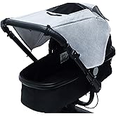 Stroller Sun Shade Universal Baby Stroller Cover for Sun Blackout Cover (0-6m) Sunshade Visor Wind Cover Blocks Sun's Rays - Gray