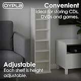 Oypla 6 Tier White Wooden CD DVD Game Shelf Storage Tower 102 Capacity view 5