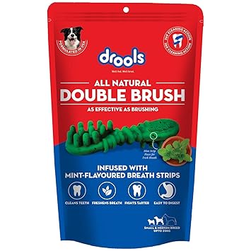 Drools Double Brush Dental Treat for Small/Medium Breed Dogs - 15 Pieces, 300 g