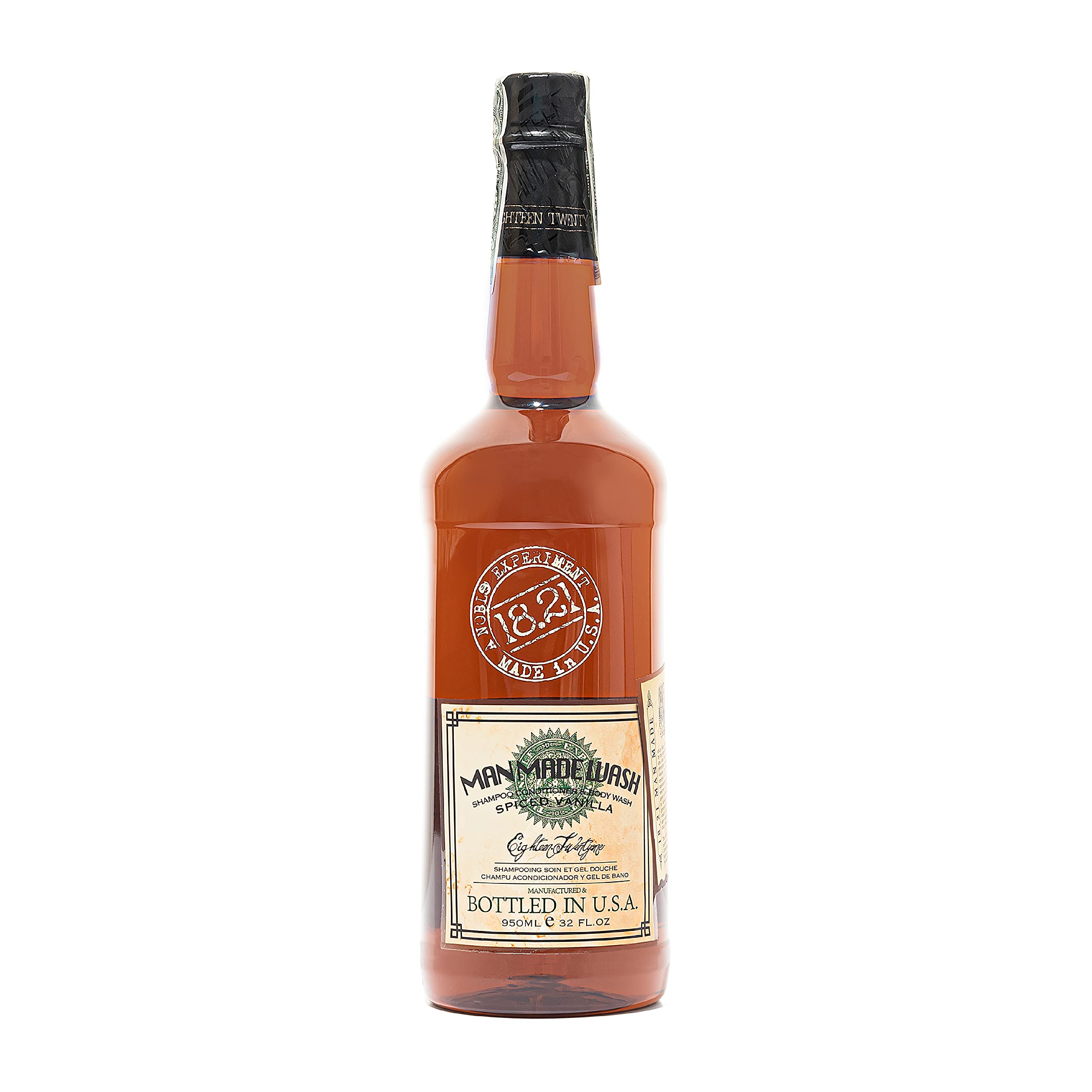 Photo 1 of 18.21 Man Made Original Spiced Vanilla 3-in-1 Body Wash, Shampoo, & Conditioner for Men, All Hair & Skin Types, Strengthens and Moisturizes in a Manly Aroma, 32oz