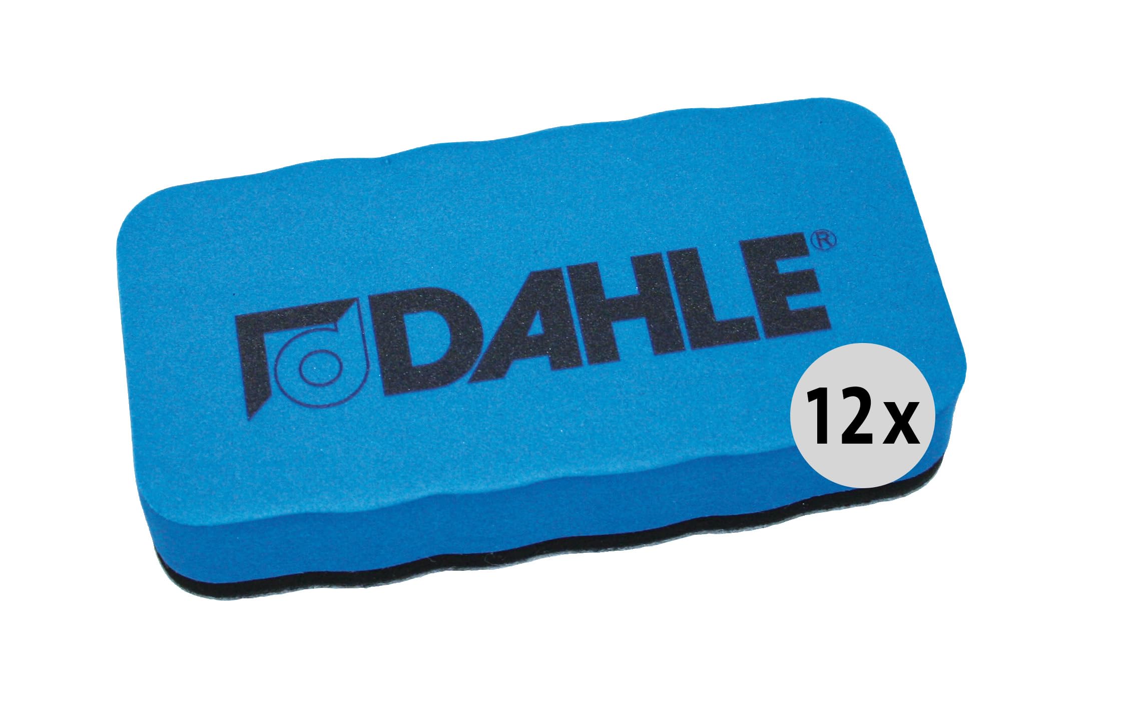 Dahle Whiteboard Eraser (Magnetic Wiper for Dry Cleaning on Many Surfaces) Blue Multipack of 12,16 x 10 x 2.3 cm