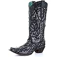 CORRAL Women's Golden Luminary Roots Orix Glitter Inlay & Studs Snip Toe Western Boots,