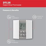 Honeywell Home T135C110AEU DT135 Digital Non-Programmable Thermostat White view 3