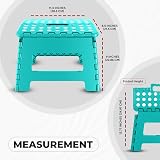 Utopia Home Folding Step Stool 9 Inch Teal Anti Slip Carrying Handle 300 lbs view 3